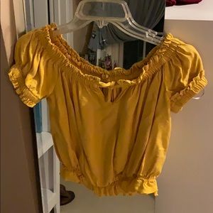 Yellow Cropped Forever 21 Summer Top